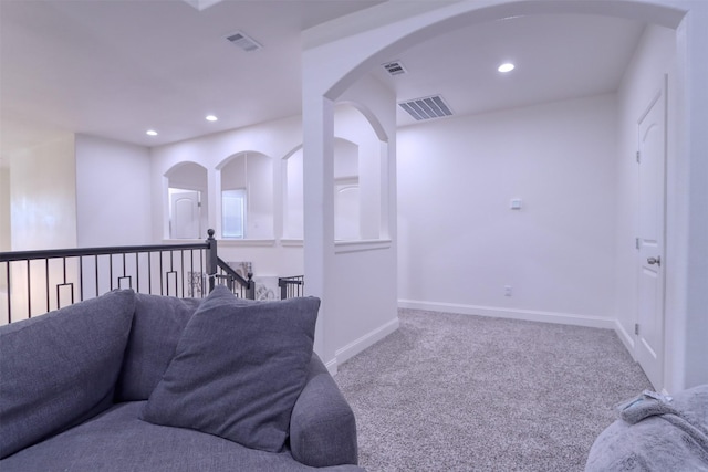 living room featuring carpet flooring