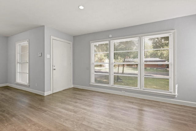 interior space with hardwood / wood-style floors and a healthy amount of sunlight