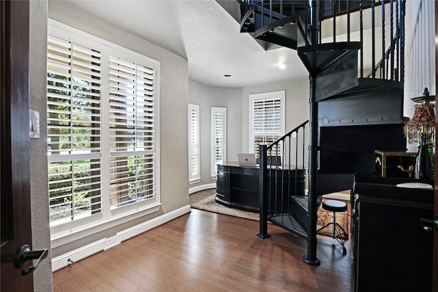 entryway featuring hardwood / wood-style flooring