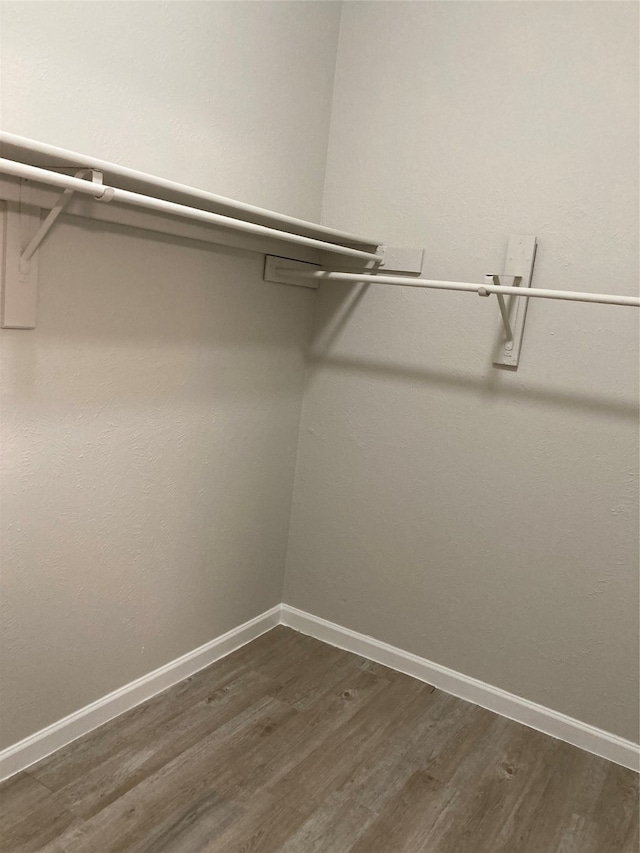 walk in closet featuring dark hardwood / wood-style flooring