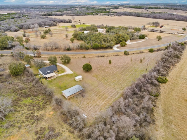 aerial view with a rural view