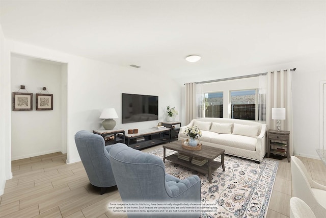 924 Alder Dr, Lavon, TX 75166 - living area featuring baseboards and light wood-style flooring