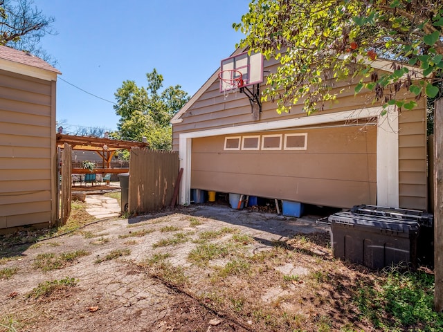 view of garage