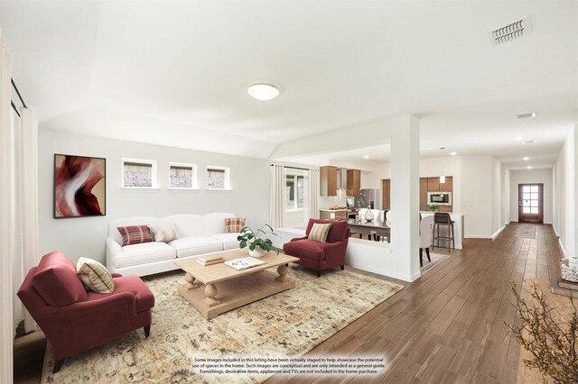 living room featuring hardwood / wood-style floors