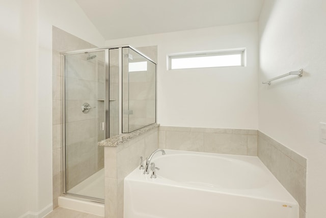 bathroom with independent shower and bath