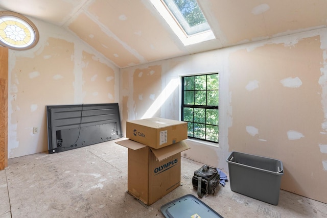805 S 3rd St, Grandview, TX 76050 - interior space featuring lofted ceiling with skylight