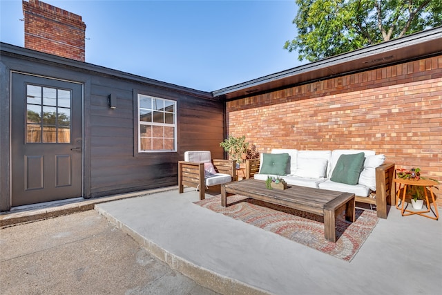 view of patio featuring an outdoor living space