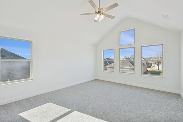 bonus room with carpet, vaulted ceiling, and ceiling fan