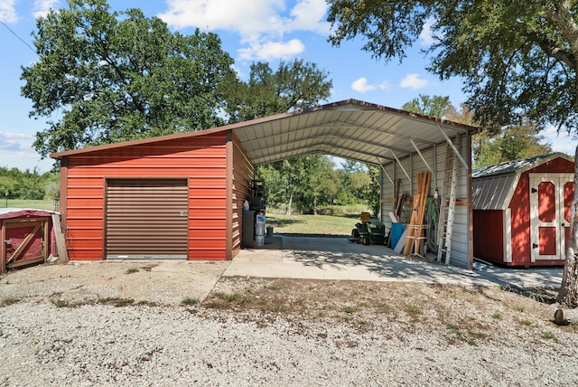 exterior space featuring a garage and a carport