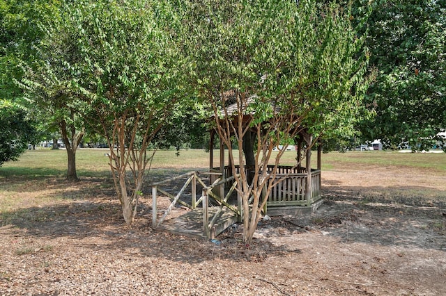 view of yard with a gazebo