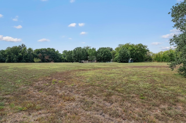 view of yard with a rural view