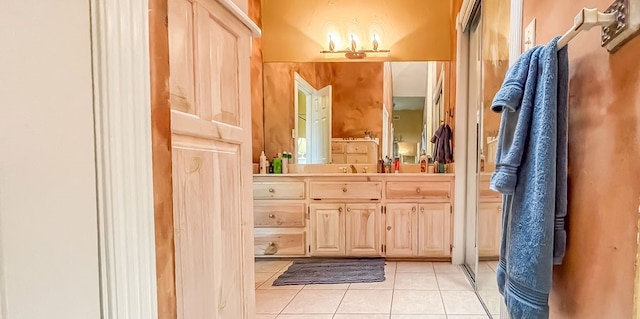 bathroom featuring vanity and tile patterned floors