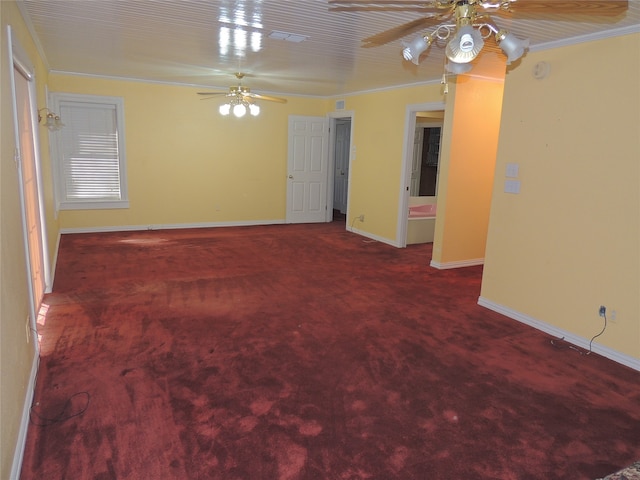 spare room featuring carpet flooring and ornamental molding