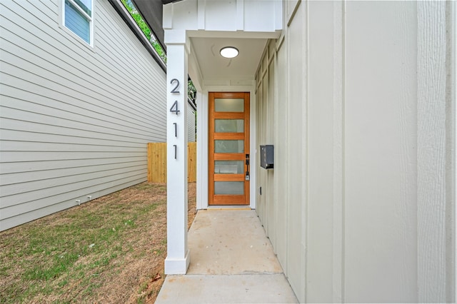 view of doorway to property