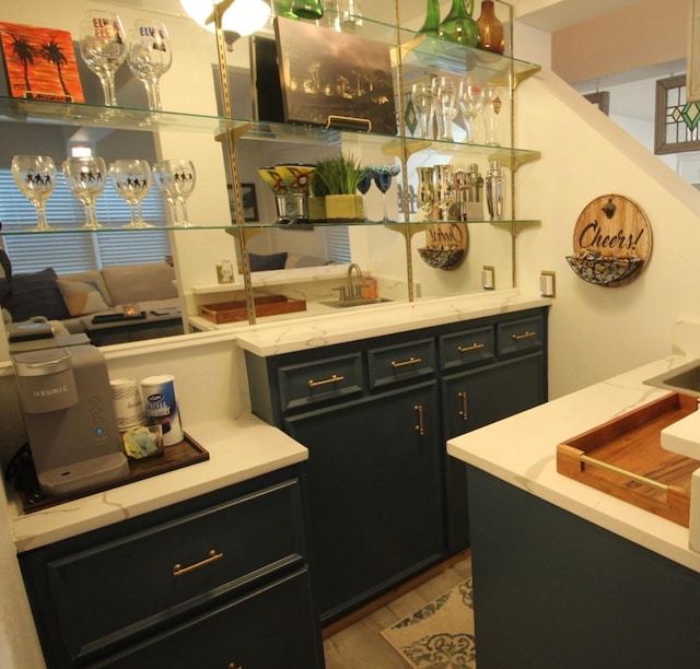 bar with a sink and bar