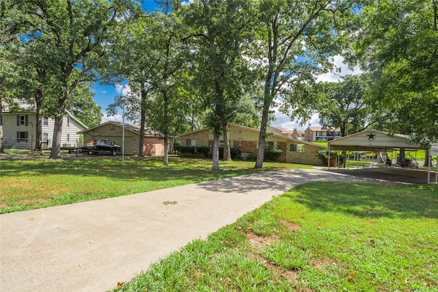 view of property's community with a yard