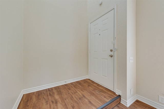 foyer entrance featuring wood-type flooring