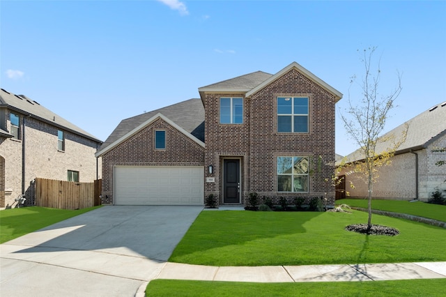 view of front of home with a front lawn