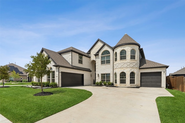 view of front facade featuring a front lawn