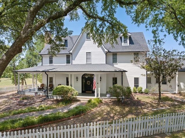 view of front facade featuring covered porch