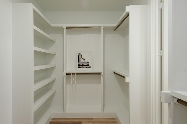 walk in closet featuring light hardwood / wood-style floors