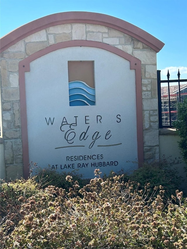 view of community sign