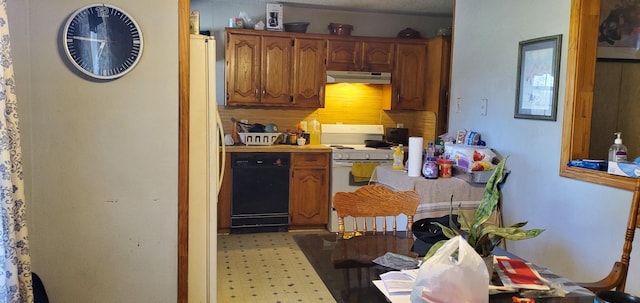 kitchen featuring black dishwasher and gas range gas stove