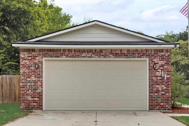 view of garage