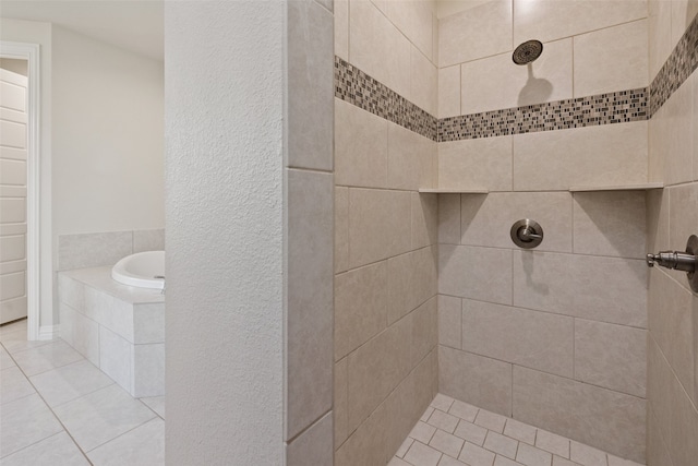 bathroom with separate shower and tub