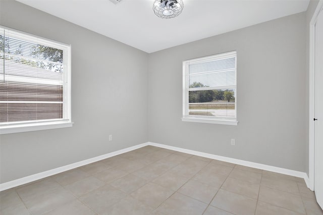 view of tiled spare room