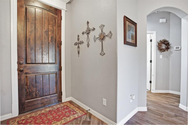 entryway with light wood-type flooring