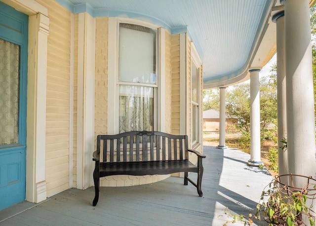 exterior space with covered porch