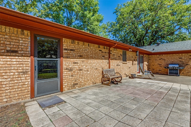 view of patio with area for grilling