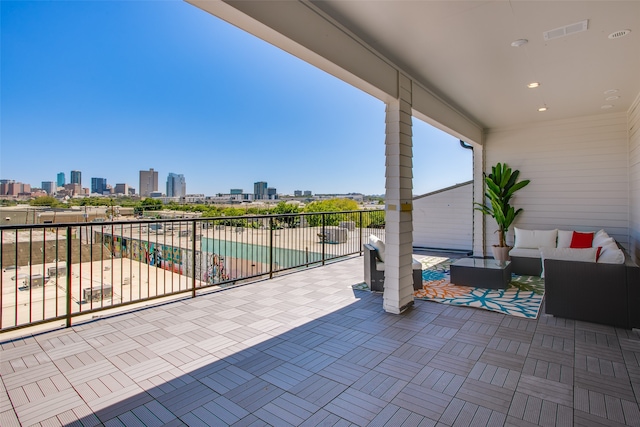 view of patio with an outdoor living space