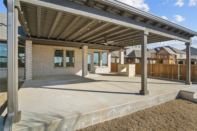 view of patio / terrace featuring ceiling fan