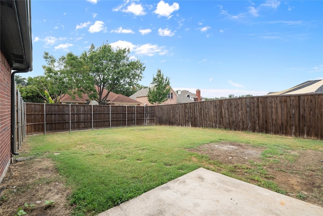 view of yard with a patio area