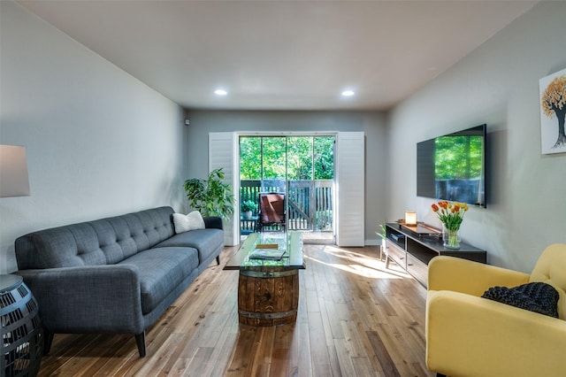 living room featuring light hardwood / wood-style floors