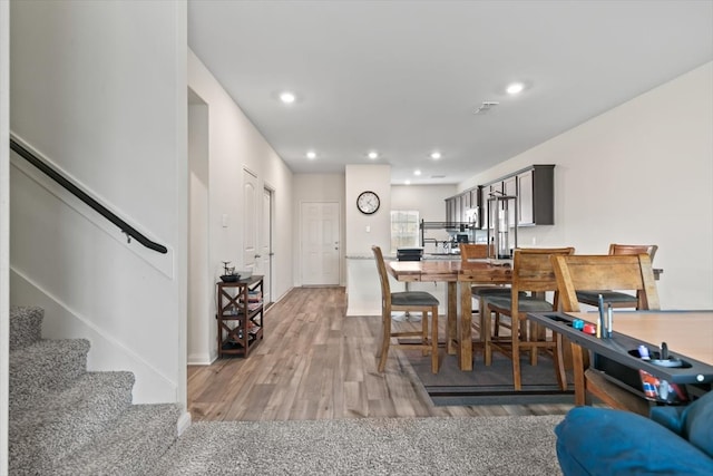 dining area featuring hardwood / wood-style floors