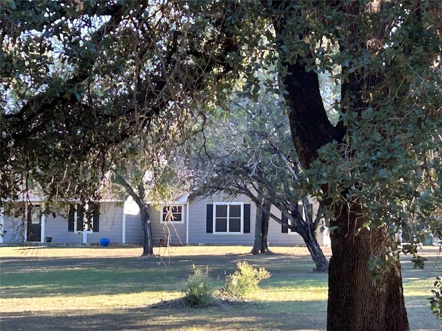 exterior space with a front yard