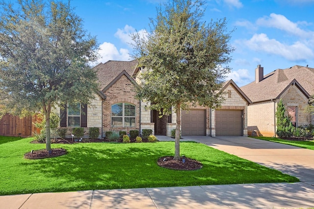 view of front facade with a front yard