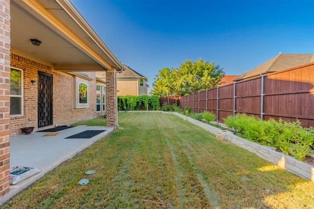 view of yard with a patio area