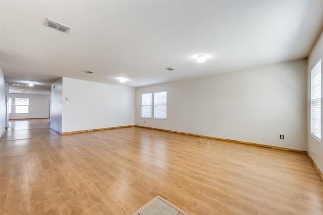 empty room featuring light wood-type flooring