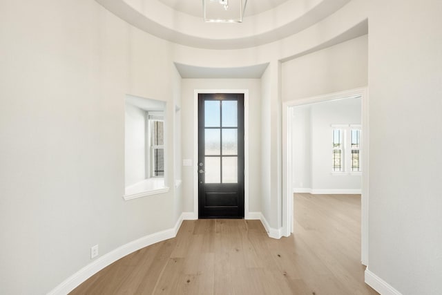 foyer entrance featuring light hardwood / wood-style floors