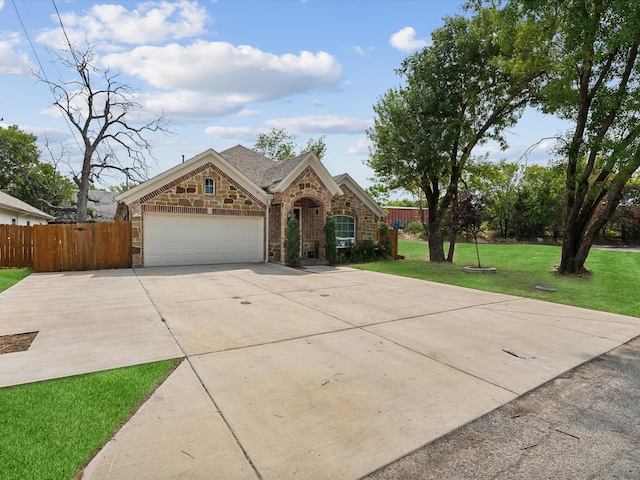 single story home with a front yard