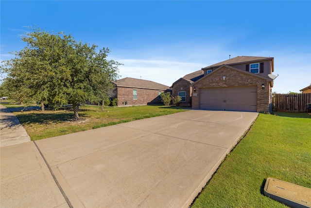 view of front of property with a front lawn