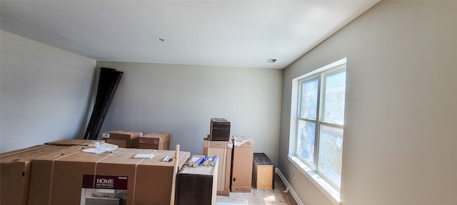 office area featuring light wood-type flooring