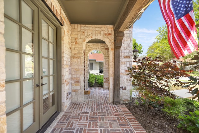 entrance to property with french doors