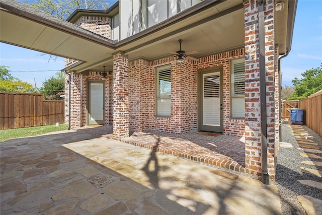 view of patio / terrace with ceiling fan