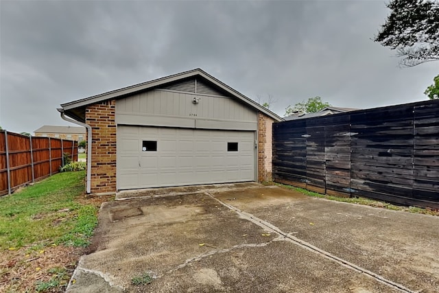 view of garage