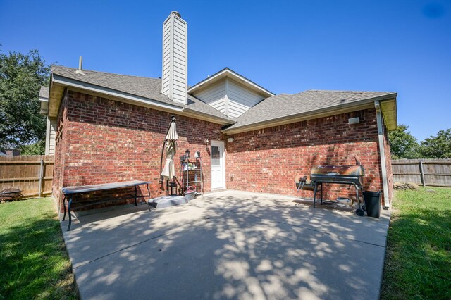 view of patio with area for grilling